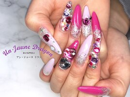 【ロングネイル】ピンクネイル