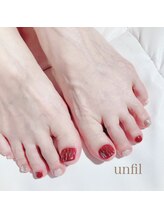 アンフィルルーム(unfil room)/ぷっくりミラーフットネイル