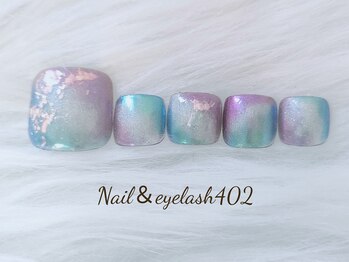 ネイル アンド アイラッシュ ヨンマルニ(Nail&eyelash 402)/オーロラマグネットネイル♪