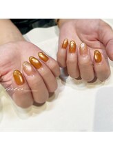 ネイルサロン イントゥ(into_)/マグネット　オレンジ　水滴