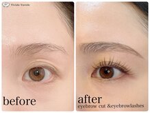 人気のマツエク+眉毛カット同時施術★垢抜けリフトアップ効果有!