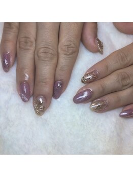 グラマラス アンジェアイ 荻窪店(glamourous ange eye)/ゴールドフラワーネイル♪