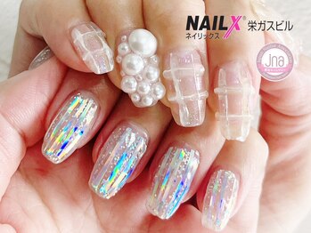 ネイリックス 栄ガスビル(NAILX)/パール/オーロラ全面☆ネイル