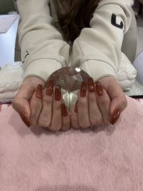 茶系のワンカラーロング