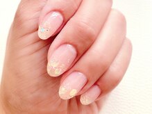 桜/上品ラメの透明感グラデーション