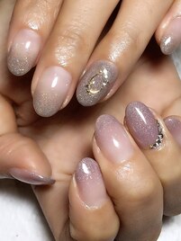 グレー×パープルアシメ