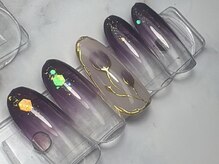 ミリミリネイル(MILI mili nail)/パープル×フラワー