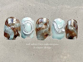 【3月】チョコミントネイル