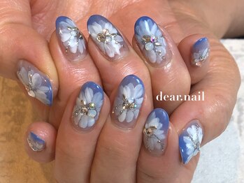 ディアネイル(dear.nail)/ブルー×フラワー☆