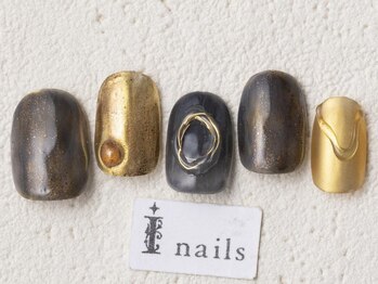 アイネイルズ 渋谷店(I nails)/ゴールド水彩ニュアンス