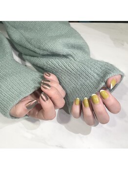 デコル(DecoL.)/フレンチ&ミラーネイル