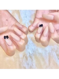 リボンネイル　ワンホンネイル