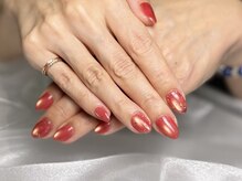 ミリミリネイル(MILI mili nail)/バブルホロ×朱色マグネット☆