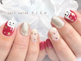 CUTEな☆レッドハロウィンネイル