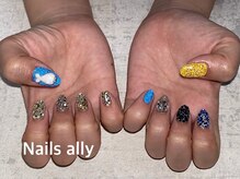 ネイルズアリー 立川店(Nails ally)/フラッシュネイル×ストーン