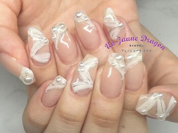 アン ジョーヌドラゴ/【自爪ネイル】リボンネイル