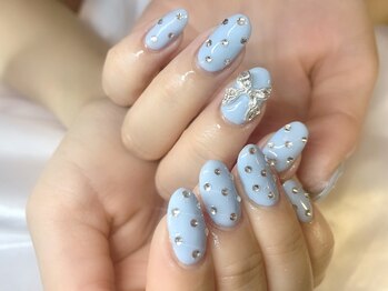 マシェリ(MA CHERIE)/水色ネイル