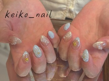 ケイコ ネイル アンド ビューティーサロン(keiko nail＆beauty salon)の写真/当サロンで大人気の３Dお花、夏場でおすすめです！