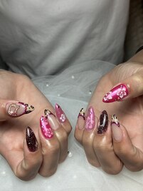 ハイビスカスピンクネイル