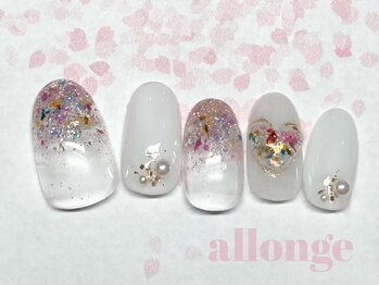 アロンジェ 甲府中央店/押し花ネイル☆