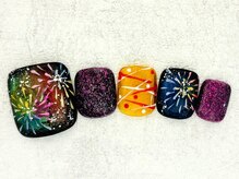 ネイルエイム(Nail eim)/フット★花火★ヨーヨー柄