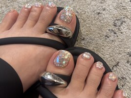 フットネイルラメ全体塗り¥4950