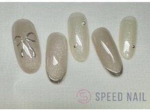 スピードネイル アンド アイ 宮交シティ店/#240 &nbsp;【リボン×ラメ】