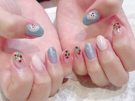 ＃クリスマスネイル＃雪だるま