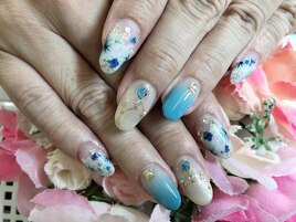 【小山】夏☆大人フラワーネイル