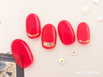 ファストネイル 立川店(FAST NAIL)/クリアレッドのネイル