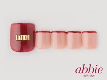 ネイルサロンアビー 北千住店(abbie)/ボルドー細フレンチ ¥10670