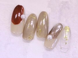 ブラウンニュアンスネイル