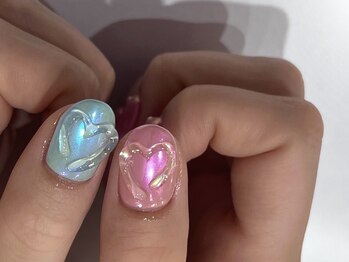 エイト アイラッシュアンドネイル 大宮店(eight)/うるうるぷっくりハートネイル