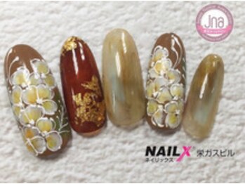 ネイリックス 栄ガスビル(NAILX)/秋色フラワーネイル★