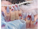 水色 赤 リボン ガーリー