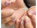 手描き花柄ネイル