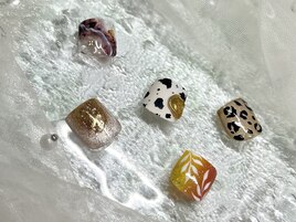 秋アニマル×フットネイル