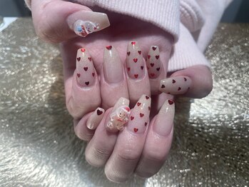 プロテア(protea)/ハートクリスマスネイル