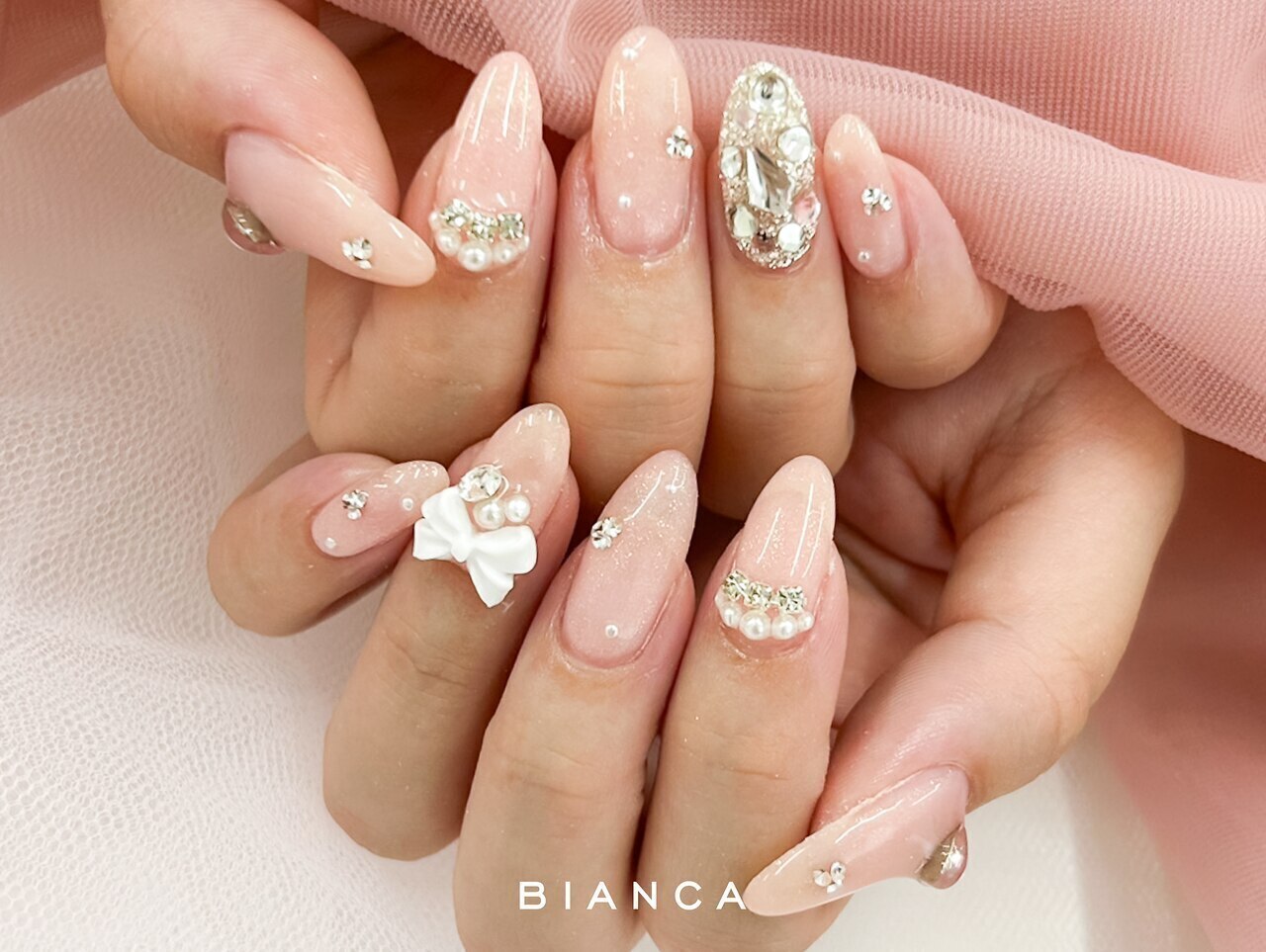 リボンネイル♪￥9300：PG013885536｜ビアンカ 葛西店(Bianca)のフォト