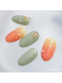 8/1～　桃ネイル
