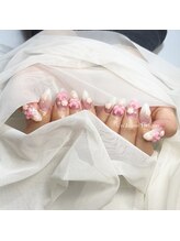 アン ジョーヌドラゴ/【自爪ネイル】リボンネイル