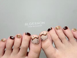 秋色フットネイル