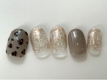 レオパードベージュラメ秋¥6000