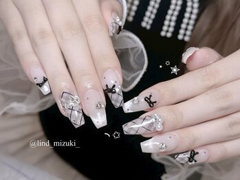 リンドネイル バイ モカ アンド ララ(Lind nail by moca and LaLa)/【mizuki】チェックネイル