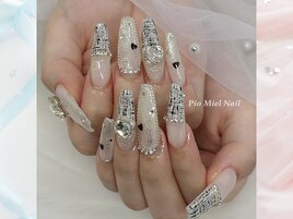 シルバーツイード×ハートネイル