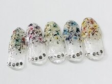 シャルム(Charme)/華やかカラフルフラワーネイル