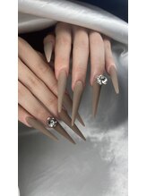 クロスネイル 渋谷店(CROSS nail)/ベージュ×ポイントストーン