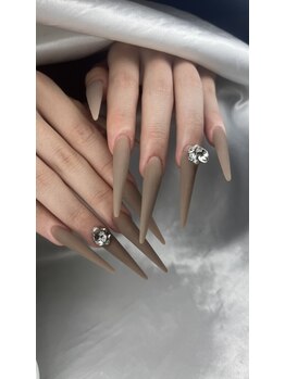 クロスネイル 渋谷店(CROSS nail)/ベージュ×ポイントストーン