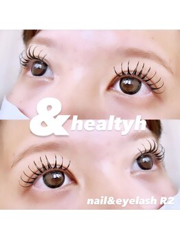 アイラッシュサロンアールツー(eyelash salon R2)の写真/【アンドヘルシー】パーマ+マツエクの同時施術で根本をぐっとUP！瞳にハイライトが入ったぱっちりEYEに♪
