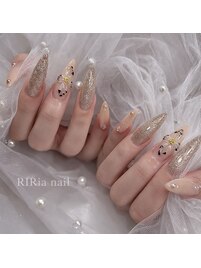 ロング３Dフラワーネイル